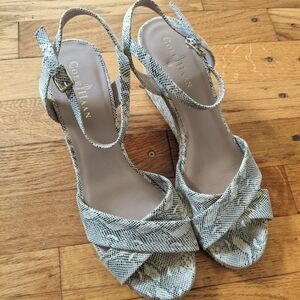 Cole Haan Snake Skin Espadrille Wedges